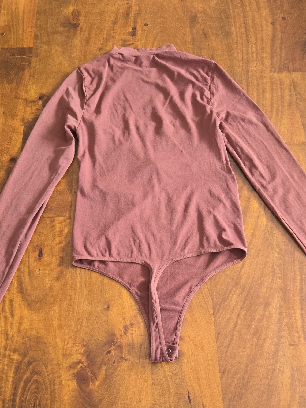 Intimately Free People Chocolate Brown Seamless Mock Neck Cut-out Bodysuit M/L - Picture 3 of 10